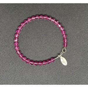 Extraordinary Life Pink Crystal‎ Bead Bracelet Sterling Silver Tag Thailand 925